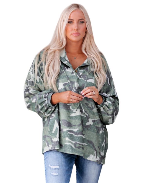 Azura Exchange Camo Print Oversize Hoodie – L