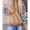 Azura Exchange Leopard Bishop Sleeve Hooded Sweatshirt – L