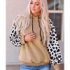 Azura Exchange Leopard Bishop Sleeve Hooded Sweatshirt – L