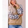 Azura Exchange Leopard Bishop Sleeve Hooded Sweatshirt – L