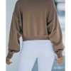 Azura Exchange Zipped Cropped Sweatshirt with Pocket – L