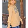 Azura Exchange Leopard Letter Print Oversized Pullover Sweatshirt – S