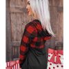 Azura Exchange Buffalo Plaid Zip Pullover Hooded Top – L