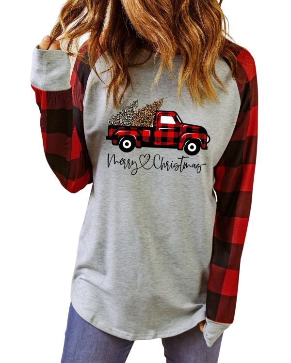 Azura Exchange Merry Christmas Plaid Patchwork Pullover Sweatshirt – 2XL