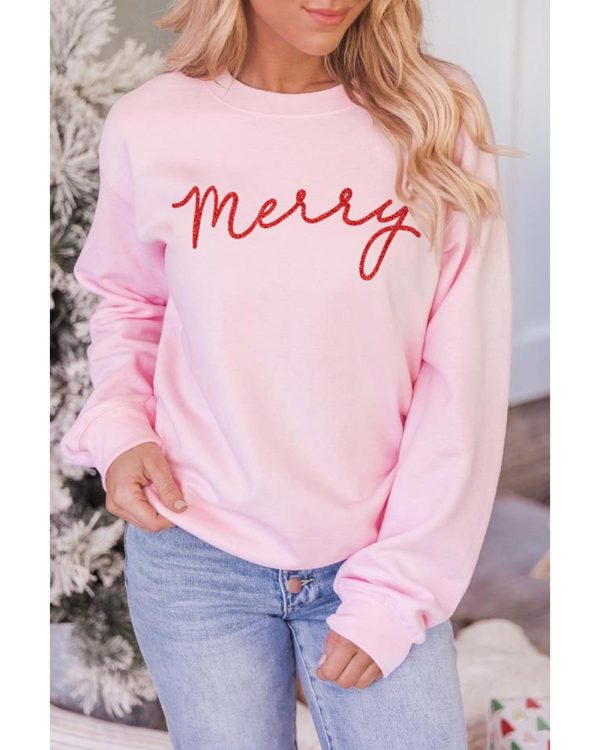 Azura Exchange Merry Letter Print Sweatshirt – 2XL