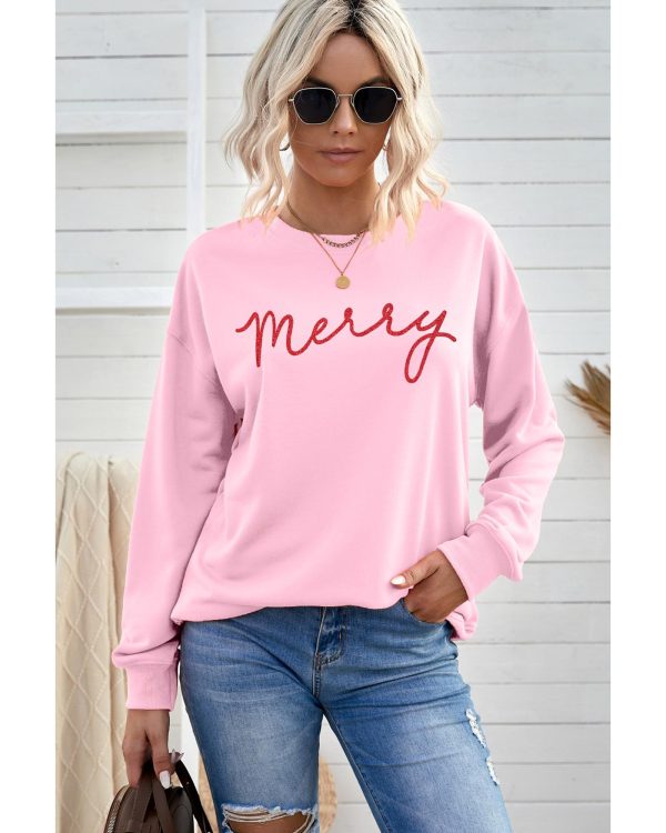 Azura Exchange Merry Letter Print Sweatshirt – 2XL