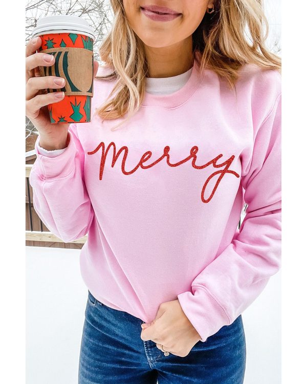 Azura Exchange Merry Letter Print Sweatshirt – 2XL