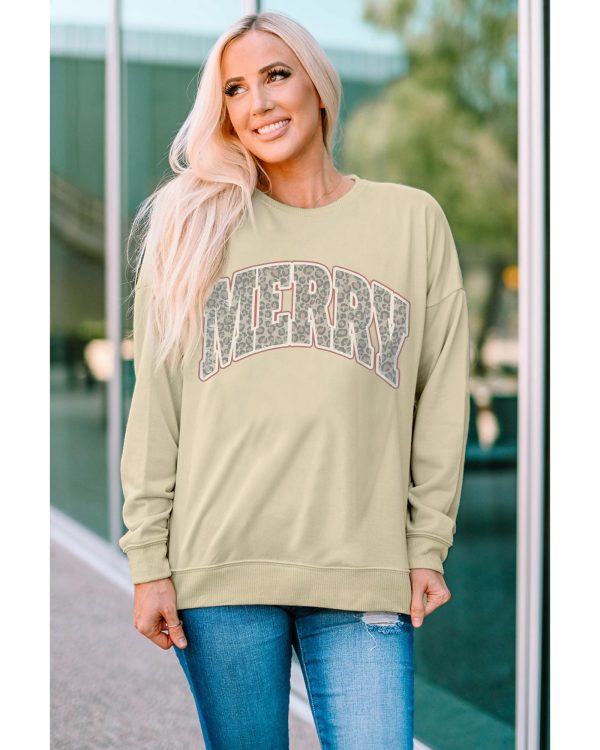 Azura Exchange MERRY Leopard Print Long Sleeve Graphic Sweatshirt – 2XL