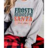 Azura Exchange Long Sleeve Sweatshirt with Frosty Rudolph and Santa Jesus – L