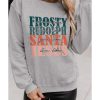 Azura Exchange Long Sleeve Sweatshirt with Frosty Rudolph and Santa Jesus – L