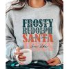 Azura Exchange Long Sleeve Sweatshirt with Frosty Rudolph and Santa Jesus – L