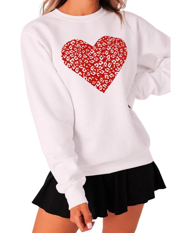 Azura Exchange Heart Graphic Pullover Sweatshirt – L