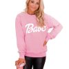 Azura Exchange Letters Print Sweatshirt with Ribbed Knit Trim – 2XL