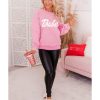 Azura Exchange Letters Print Sweatshirt with Ribbed Knit Trim – L