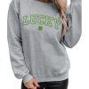 Azura Exchange Clover Embroidered Pullover Sweatshirt – L