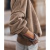 Azura Exchange Relaxed Brown Crew Neck Sweatshirt with Drop Shoulder Design – L