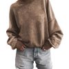 Azura Exchange Relaxed Brown Crew Neck Sweatshirt with Drop Shoulder Design – L