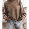 Azura Exchange Relaxed Brown Crew Neck Sweatshirt with Drop Shoulder Design – L