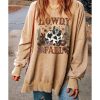 Azura Exchange Howdy Fall Pumpkin Print Split Hem Sweatshirt – 2XL