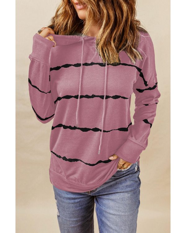 Azura Exchange Striped Tie-dye Hoodie with Side Split Tops – 2XL