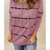 Azura Exchange Striped Tie-dye Hoodie with Side Split Tops – 2XL