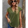 Azura Exchange Lace Trim V Neck T-shirt – 2XL