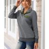 Azura Exchange Quilted Stand Neck Sweatshirt with Fake Front Pocket – L