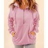 Azura Exchange Cotton Half Zip Pink Sweatshirt with Pocket – 2XL