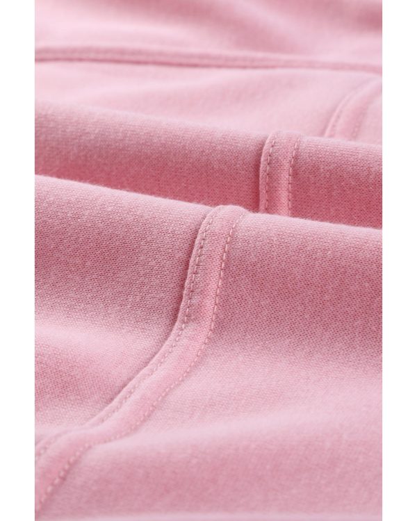 Azura Exchange Cotton Half Zip Pink Sweatshirt with Pocket – 2XL