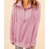 Azura Exchange Cotton Half Zip Pink Sweatshirt with Pocket – 2XL