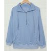 Azura Exchange Pocketed Half Zip Pullover Sky Blue Sweatshirt – 2XL