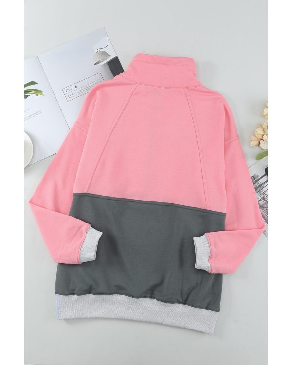 Azura Exchange Zipped Colorblock Sweatshirt with Pockets – 2XL