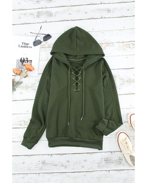 Azura Exchange Solid Color Lace-up Hoodie – 2XL