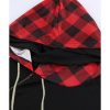 Azura Exchange Plaid Double Hoods Thumb Hole Hoodie – M