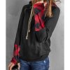 Azura Exchange Plaid Double Hoods Thumb Hole Hoodie – M