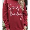 Azura Exchange Santa Baby Print Pullover Sweatshirt – M