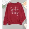 Azura Exchange Santa Baby Print Pullover Sweatshirt – M