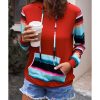 Azura Exchange Drawstring Striped Color Block Hoodie – S