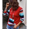 Azura Exchange Drawstring Striped Color Block Hoodie – S