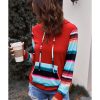 Azura Exchange Drawstring Striped Color Block Hoodie – S