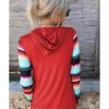 Azura Exchange Drawstring Striped Color Block Hoodie – S