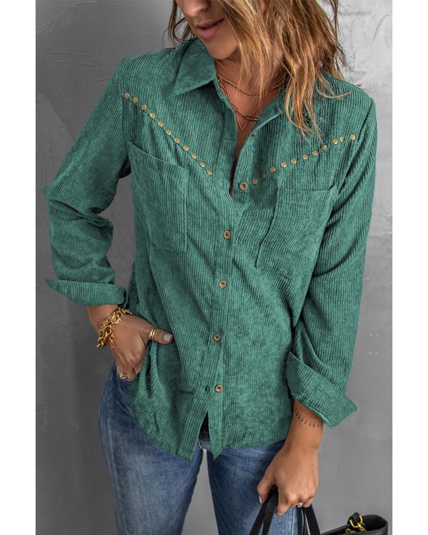 Azura Exchange Buttoned Corduroy Shirt with Pockets – 2XL