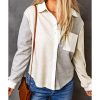 Azura Exchange Colorblock Knit Shirt with Contrast Trim – 2XL