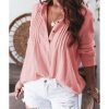 Azura Exchange Half Buttoned Waffle Knit Blouse – L