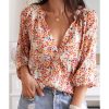 Azura Exchange Boho Floral Print Button Front Shirt – L