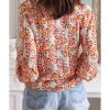 Azura Exchange Boho Floral Print Button Front Shirt – L