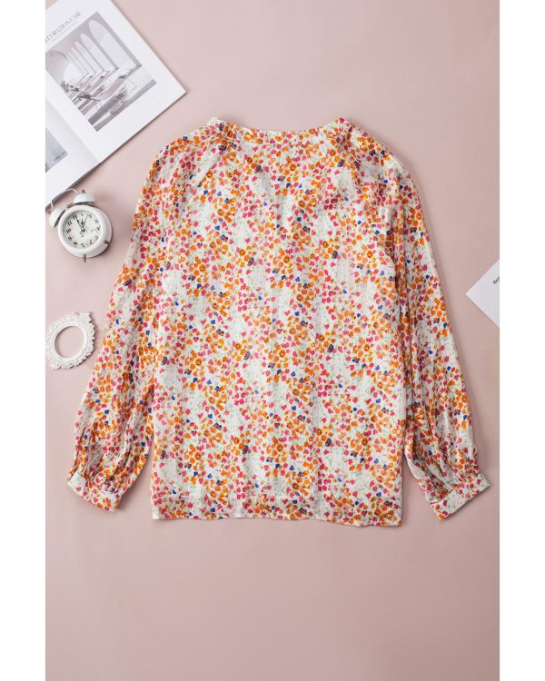 Azura Exchange Boho Floral Print Button Front Shirt – L