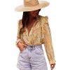 Azura Exchange Paisley Print Ruffled Trim Boho Shirt – L