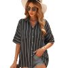 Azura Exchange Striped Shirt with Pockets – 2XL