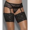 Azura Exchange Lace Garter Belt with Thong – S